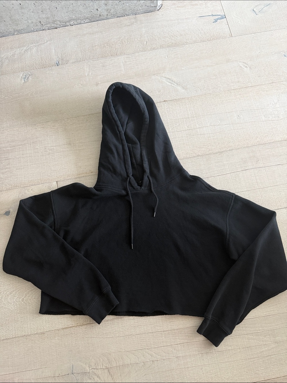 Black Cropped Hoodie Sweater